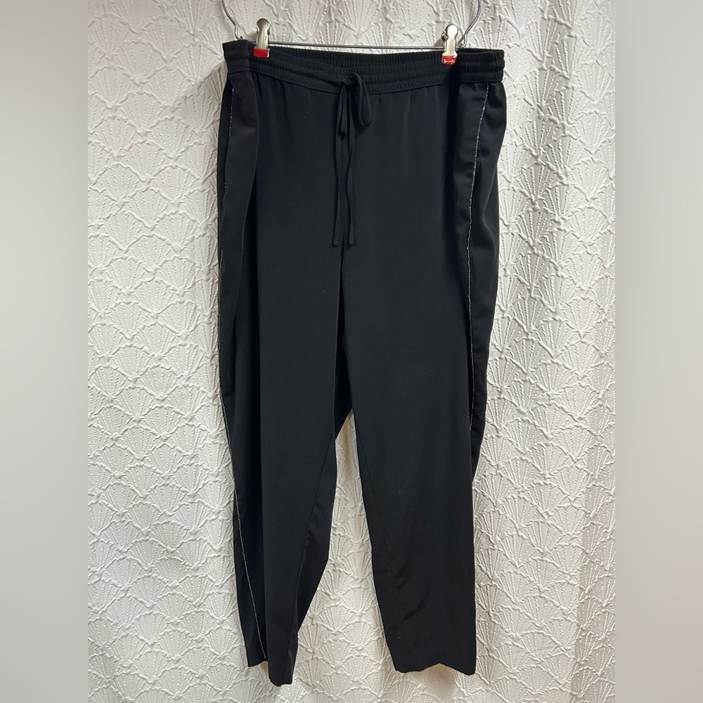 Jennifer Lopez XL Black Jogger Style Pants with side Bling